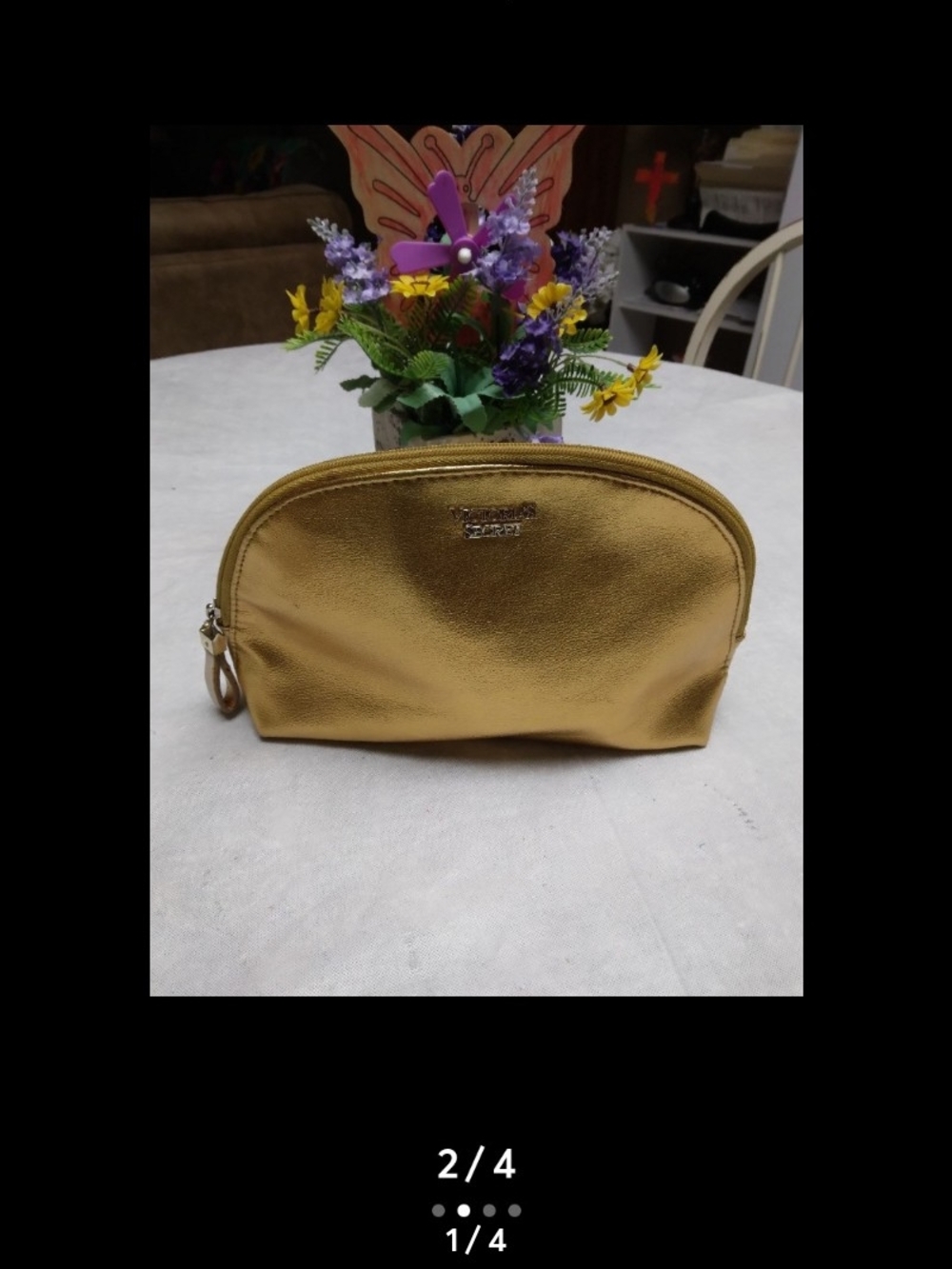 Victoria's Secret Metallic Gold Makeup Bag